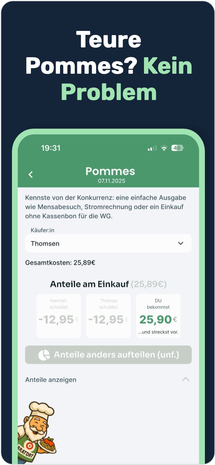 Intelligenter Schuldenausgleich für WG